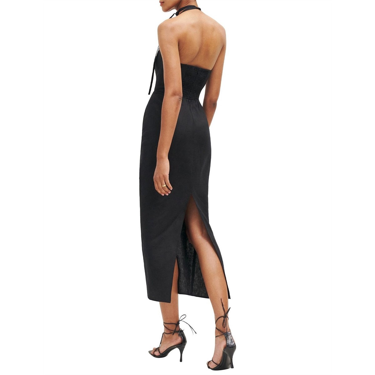 Reformation Yana Linen Midi Dress Halter Neck Sleeveless Black Size 12 NWT | eBay Reformation Yana Linen Midi Dress Halter Neck Sleeveless Black Size 12 NWT | eBay