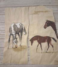 horse farm animal fun fabric scrap 2pc 12 inch