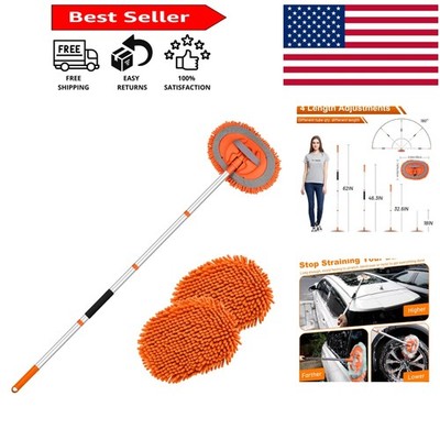 62'' Adjustable Car Wash Brush Kit - Microfiber Mop & Mitt for Scratch-Free Clean