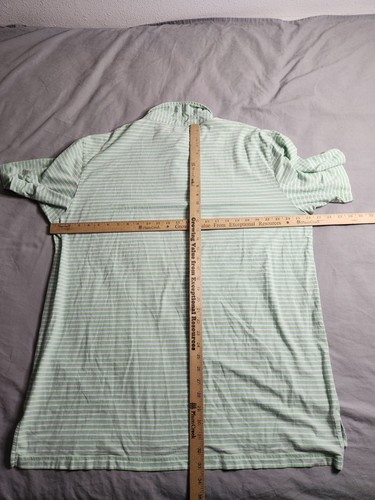 Polo uomo Peter Millar Crown a righe taglia 2XL verde blu leggera NUOVA - Foto 5 di 7