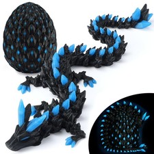 3D Printed Dragon Egg Toy with Glow in The Dark, Articulated Easter 3D Printe...
