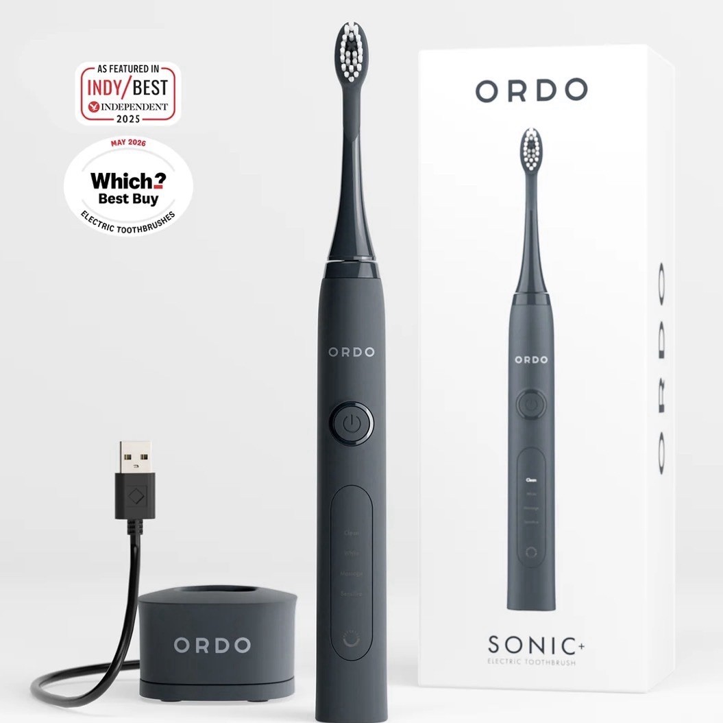 Ordo Sonic+ Electric Rechargeable Toothbrush Charcoal Grey- BRAND NEW