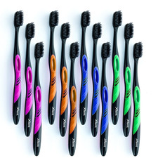 Activated Charcoal Bristle Toothbrush - Xtreme Extreme Soft, Ultrafine, Tapere