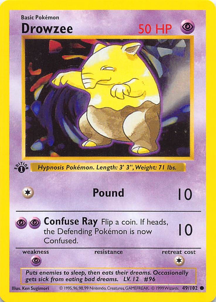 Drowzee 1st Edition Common Base Set 049/102 NM