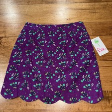 Vintage Girls Lilly Pulitzer Lined Corduroy Mini Skirt Girls Sz 8 Purple Snails