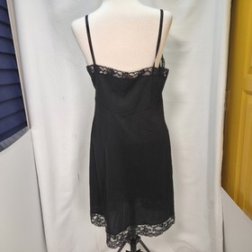 Vintage Van Raalte Slip 1950s 1960s Lacey Nylon Lingerie Nightgown Sz 9 38 Black