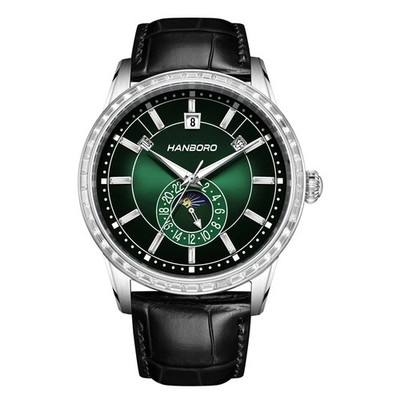 HANBORO Multi functional Moon Phase Calendar Date Men's Fully Automatic Watch 