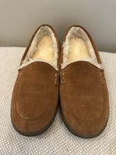 Vionic Lynez Women's 6.5 Cozy Sherpa Lined Supportive Slippers Toffee Suede EEUC
