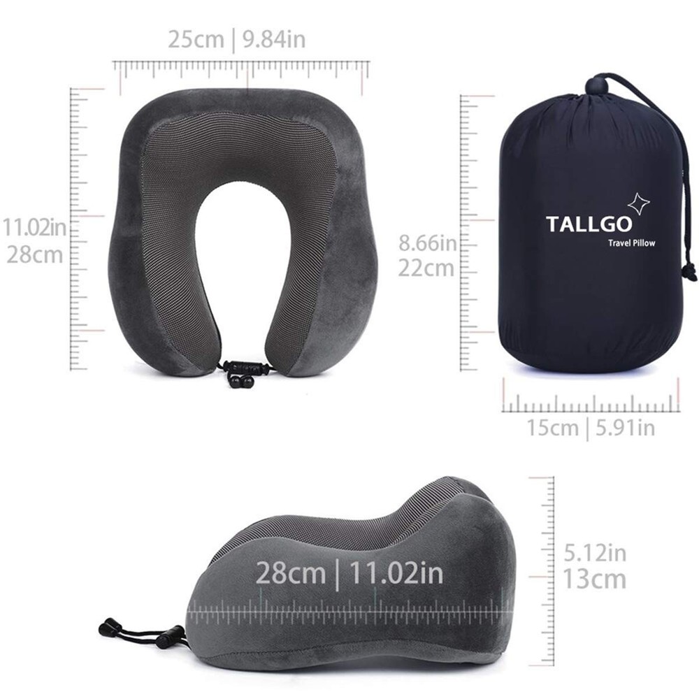 Memory Foam Travel Pillow for Neck Support Comfortable Soft Head Rest Memory Foam Travel Pillow for Neck Support Comfortable Soft Head Rest