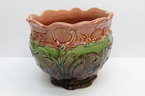 Antique Weller  Majolica Jardiniere Planter Pot