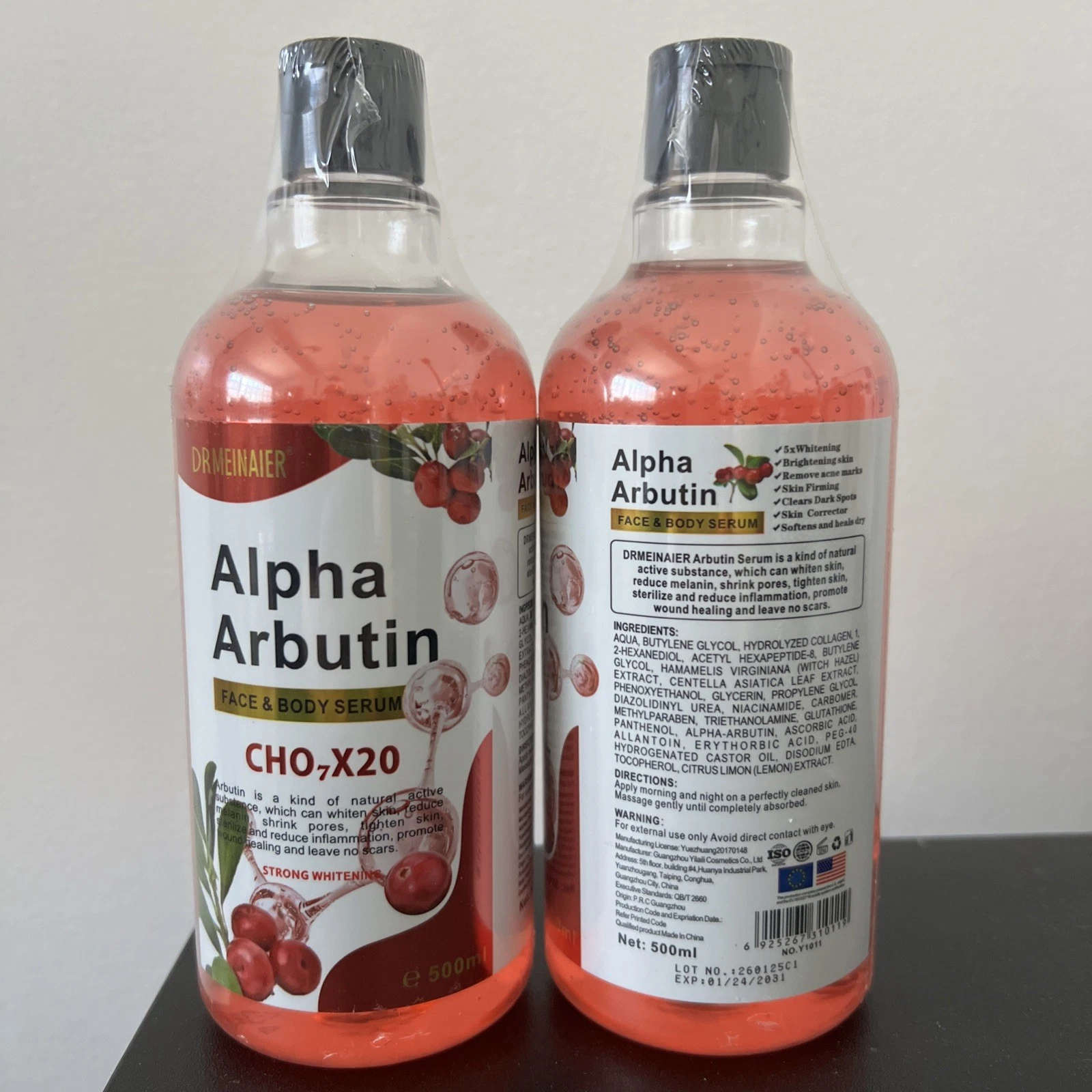 DR MEINAIER Alpha Arbutin Face & Body Serum 500 ml 16.9oz