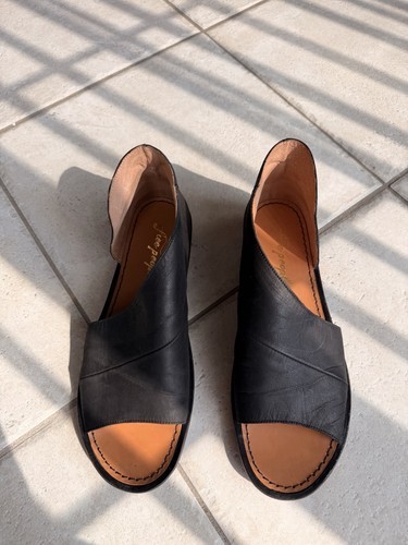Free People Mont Blanc Sandal Black Leather Women’s EU 38.5 US 8 Minimalist