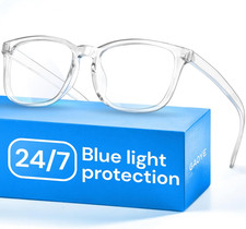 Transparent, Clear Blue Light Glasses for Computer  Gaming - anti UV Ray Lenses