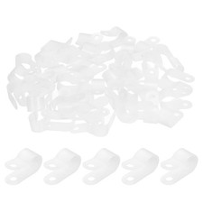 Nylon Plastic Cable Clamps 3/8 Inch, 100 Pcs R-Type Cable Clips, White