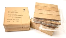 Lot of 2 Slatted Pine Wood Panels w Easel Back Natural Finish 8 PIeces 1303692