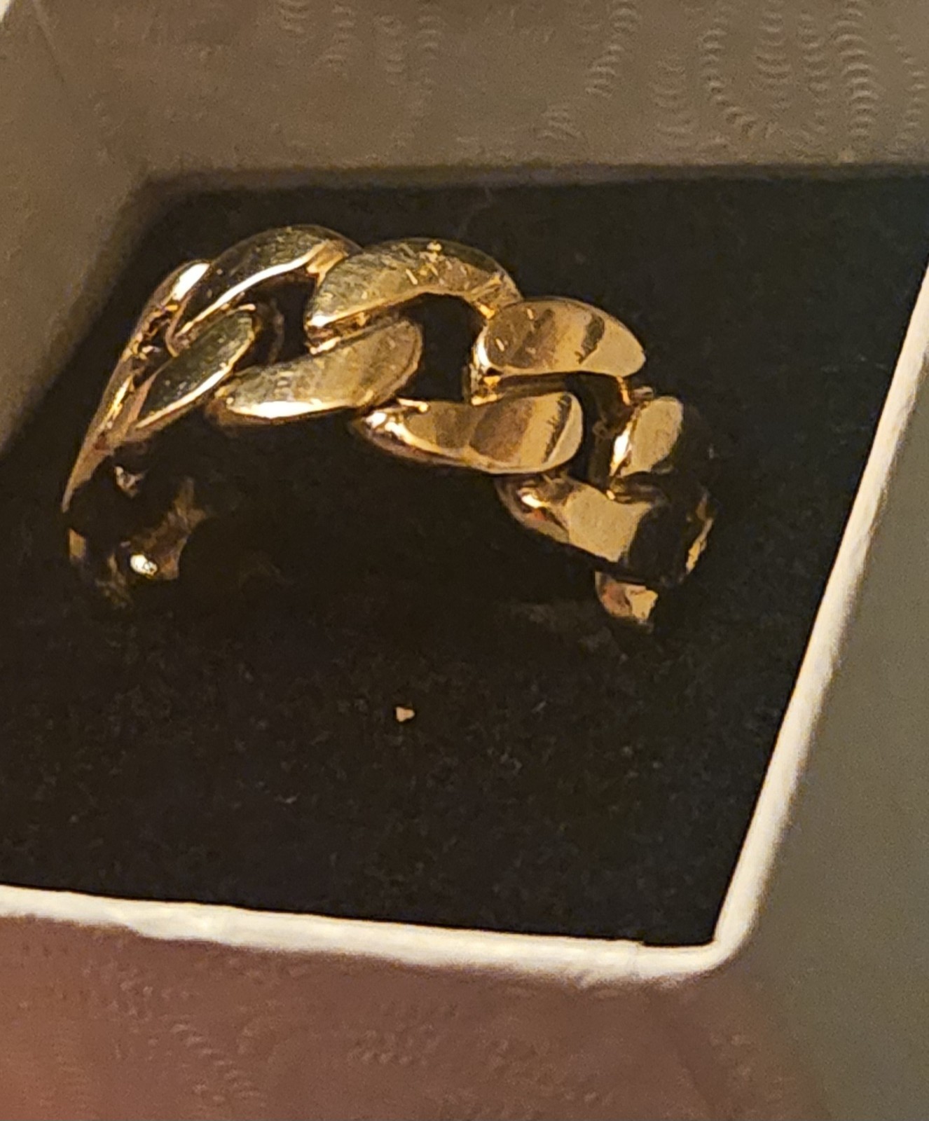 Solid 14k gold cuban link ring - image 1