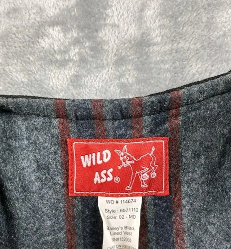 Wild Ass Vest Mens Medium Black Canvas Lined Baileys Full Zip Workwear  image 4