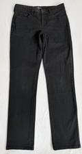 NYDJ Straight Leg Jeans Women’s Size 8 Black Lift‑Tuck Stretch Made In USA