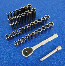 New Craftsman 14 Dr 42 Pc Tool Set 6pt Sockets Ratchet Metric Sae Deep Shallow New Craftsman 14 Dr 42 Pc Tool Set 6pt Sockets Ratchet Metric Sae Deep Shallow