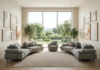 Sofa Set 3 Sitzer Sessel Modern Grau Edel Luxus Garnitur Couch Design