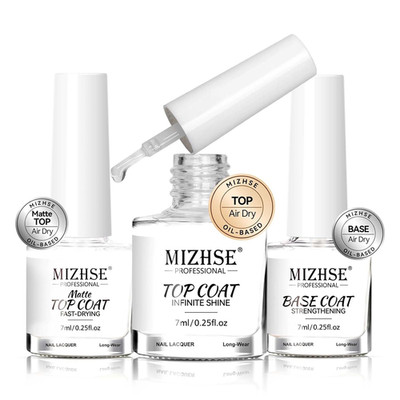 Quick Dry Base and Top Coat Set, Clear Nail Polish Air Drying Fast, Matte Top Co