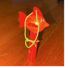 Orange-Red Wood Fish Whistle Figurine Collectible Wooden Toy Whistle Instrument — photo 1