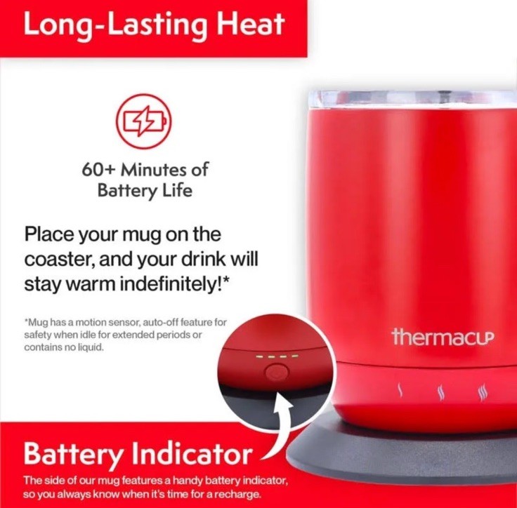 Thermacup Self-Heating Temperature Controlled Coffee Mug