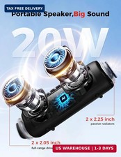 Bluetooth Speaker 20W Waterproof LED Lights 24H Playtime TWS Portable Wireless