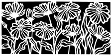 Really Great Stencils, Wildflower Border Stencil 4x8", Flowers Garden Horizontal