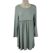 Miduo Long Sleeve Casual A-Line Mini Dress sz M, Mint