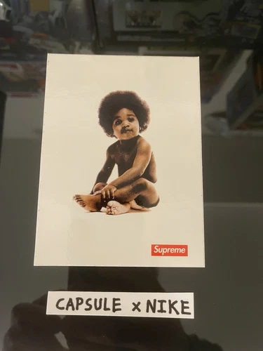 SS11 Supreme Notorious B.I.G Biggie petite boîte logo autocollant authentique rare #B