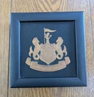 Framed Newcastle United Crest/Logo Black & Gold Raised Profile 16.8cm OOP