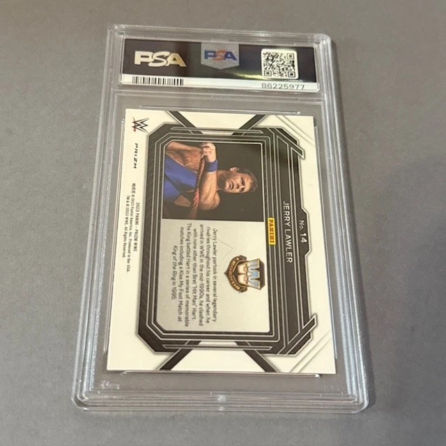 Jerry The King Lawler sp White Sparkle Prizm PSA 9 SSP Case Hit 2023 WWE WWF #14 - Image 3 of 3