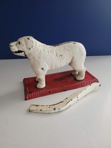 Antique- St Bernard Figural Dog Cast Iron Nutcracker On Heavy Base