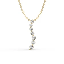 14K Yellow Gold 0.25 Ct Lab Grown Diamond Journey Pendant