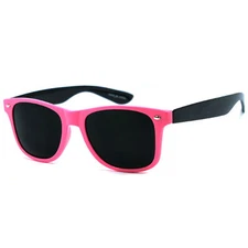 Retro Square Frame Spring Temple Sunglasses - Pink / Black WF 07