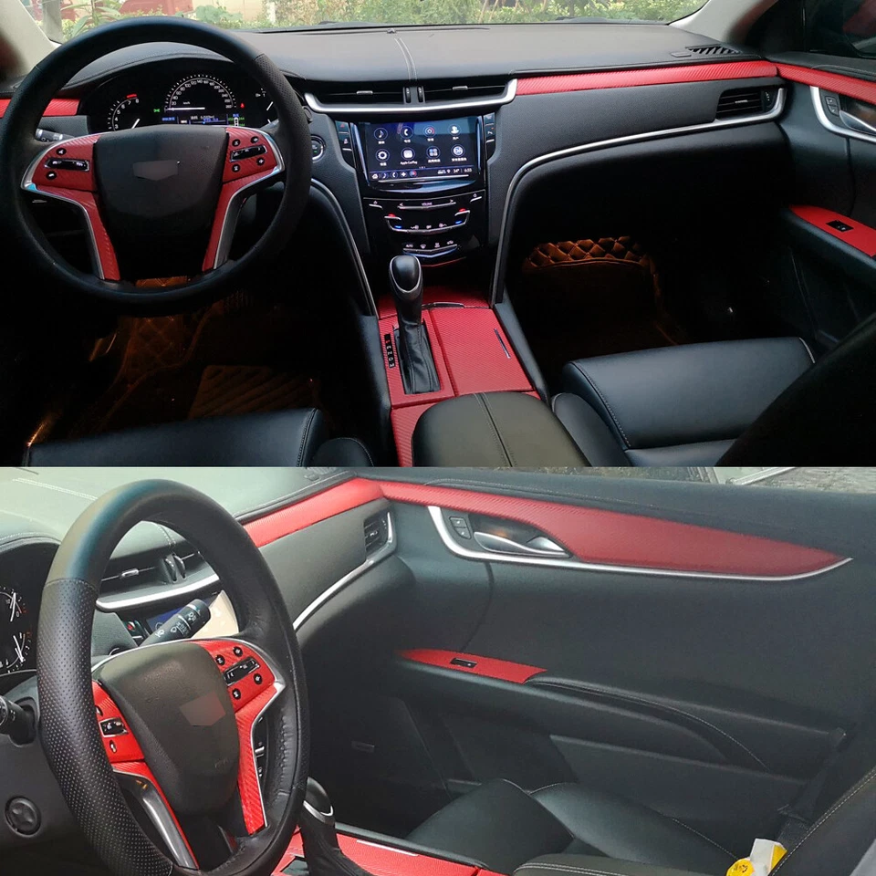 For Cadillac XTS 2013-2019 3D Carbon Fiber Pattern Interior DIY Trim Decals Foto 4 de 4