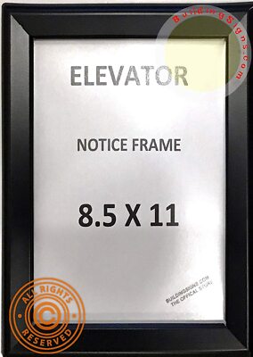 Elevator Notice Frame 8.5x11 (Black, Heavy Duty - Aluminum)-REF24-1027