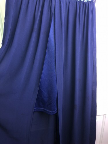 Anthropologie Ark & Co $120 Maxi Dress Sz S Navy Blue Illusion Sequin Bodice NWT - Picture 4 of 12