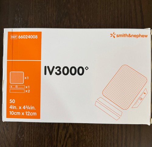 SMITH & NEPHEW IV3000 REF 66024008. 4" x 4-3/4" 50/BX. exp 2027