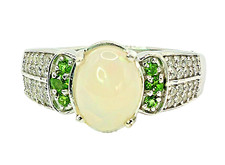 Ethiopian Welo Opal  Multi-Gemstone Ring Size 7 Platinum Over Sterling Silver