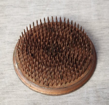 Vintage 3" Round Spiked Flower Frog Flower Arrangements Heavy Cast Metal