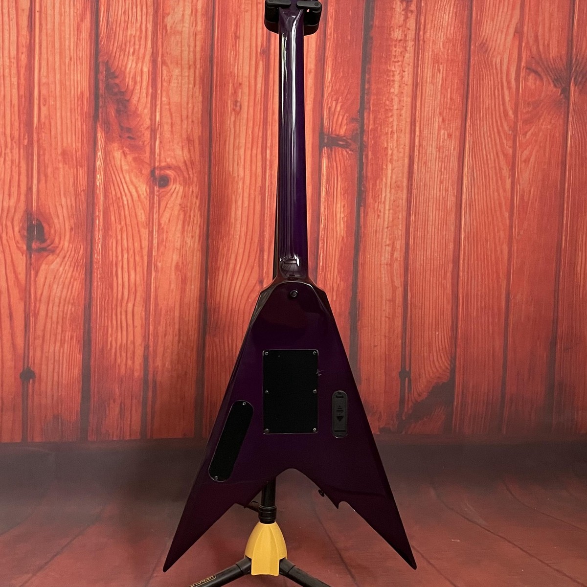 Purple Flying V Shape Electric Guitar Black Hardware Active Purple Flying V Shape Electric Guitar Black Hardware Active