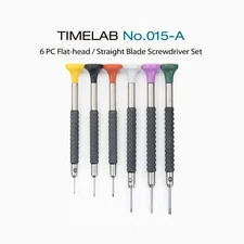 TIMELAB Watch Jewelry Repair Tool Screwdriver Kit Set FLAT HEAD Blades 6 PCS 