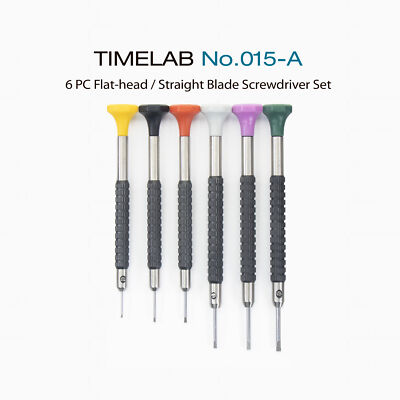 TIMELAB Watch Jewelry Repair Tool Screwdriver Kit Set FLAT HEAD Blades 6 PCS 