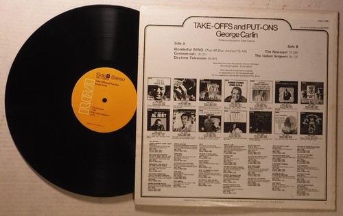 GEORGE CARLIN / TAKE-OFFS & PUT-ONS / COMEDY VINYL LP / RCA ANL1 1086 - Picture 2 of 2