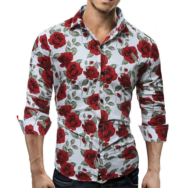 Camisas Modernas Rojas de Moda Para Hombre De Vestir Para Hombres | eBay