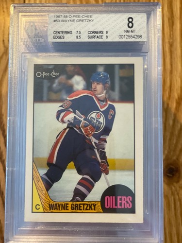 1987 -88 O-pee-chee #53 Wayne Gretzky BGS 8 NM-MT Last Oilers Card - Picture 6 of 8