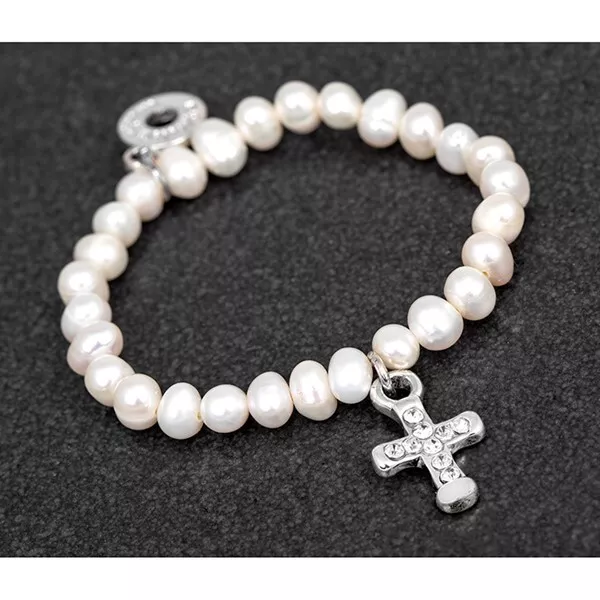 Pearl christening bracelet discount