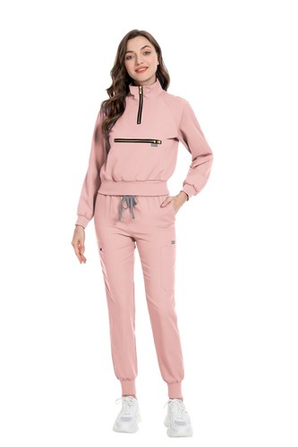Stretch Women Scrub Set Medical Nurse Scrub Uniform Long Sleeve Jogger Workware - Picture 48 of 76
